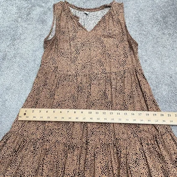 Old Navy Leopard A-Line Relaxed Midi Dress Womens Medium Brown Sleeveless Boho - Picture 7 of 13